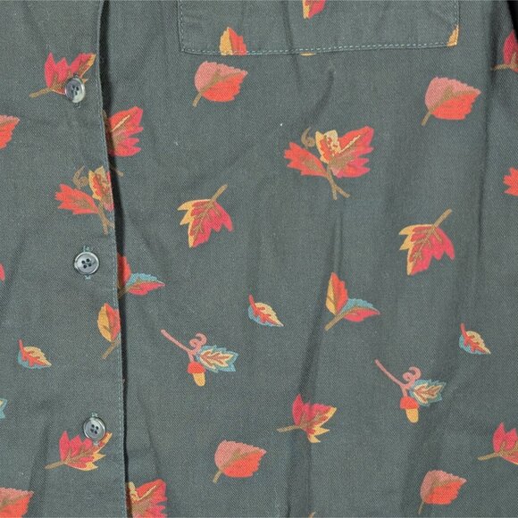VTG 90s Pendleton Knockabouts Button Down Shirt Leaves Acorn Women's sz 10 - Picture 7 of 7